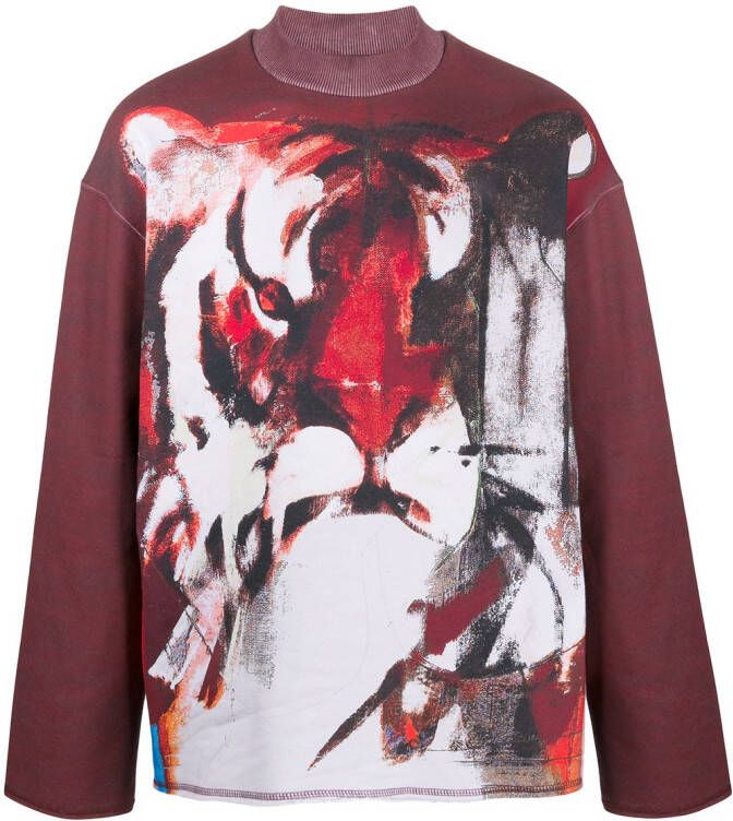 Kenzo Sweater met tijgerprint Rood