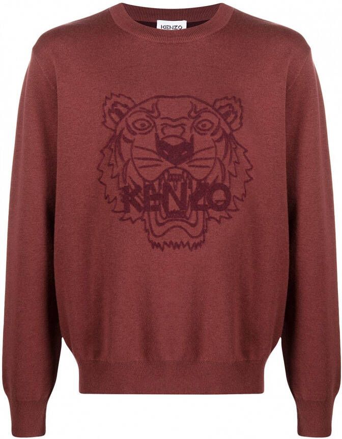 Kenzo Sweater met tijgerprint Rood