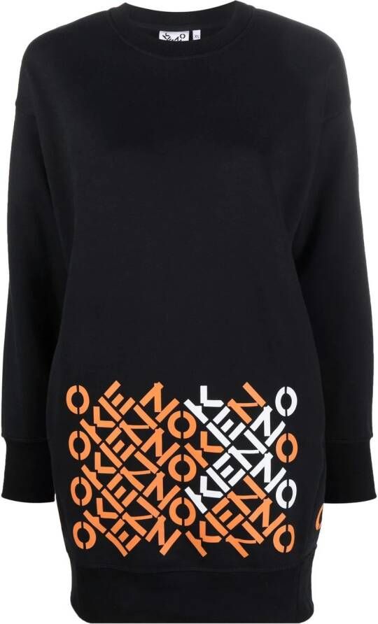 Kenzo Sweaterjurk met logoprint Zwart