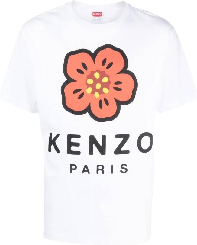 Kenzo T-shirt met bloemenprint Wit