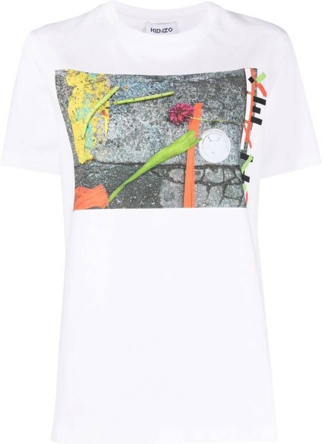 Kenzo T-shirt met grafische print Wit