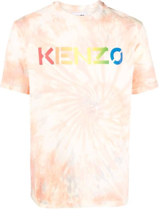 Kenzo T-shirt met tie-dye print Geel