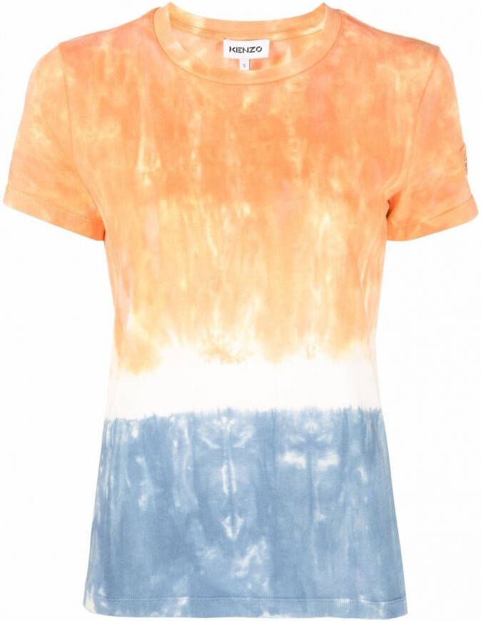 Kenzo T-shirt met tie-dye print Oranje