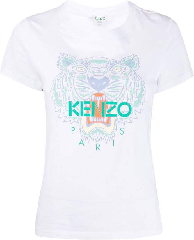Kenzo T-shirt met tijgerprint Wit