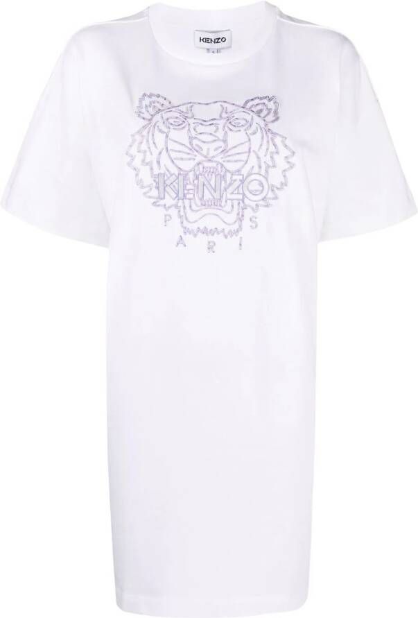Kenzo T-shirtjurk met geborduurd logo Wit