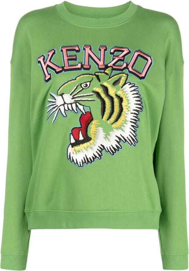 Kenzo Sweater met geborduurd logo Groen