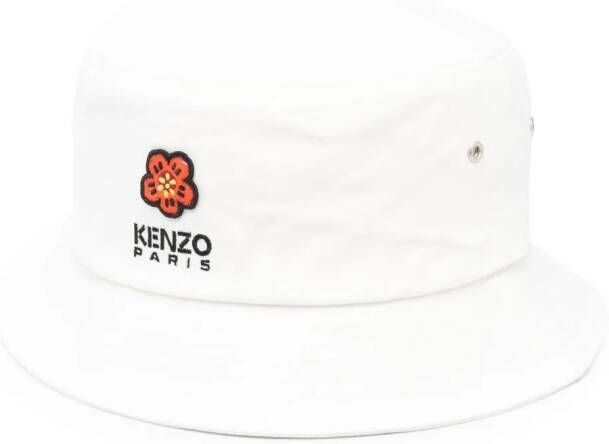 Kenzo Vissershoed met geborduurd logo Wit