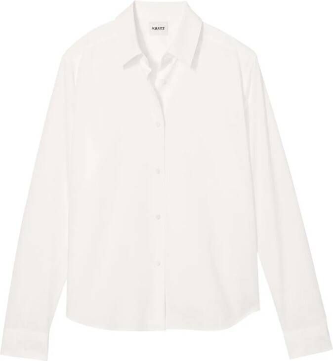 KHAITE The Argo katoen-popeline blouse Wit