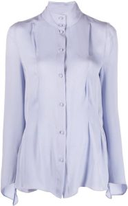 KHAITE Geplooid blouse Blauw