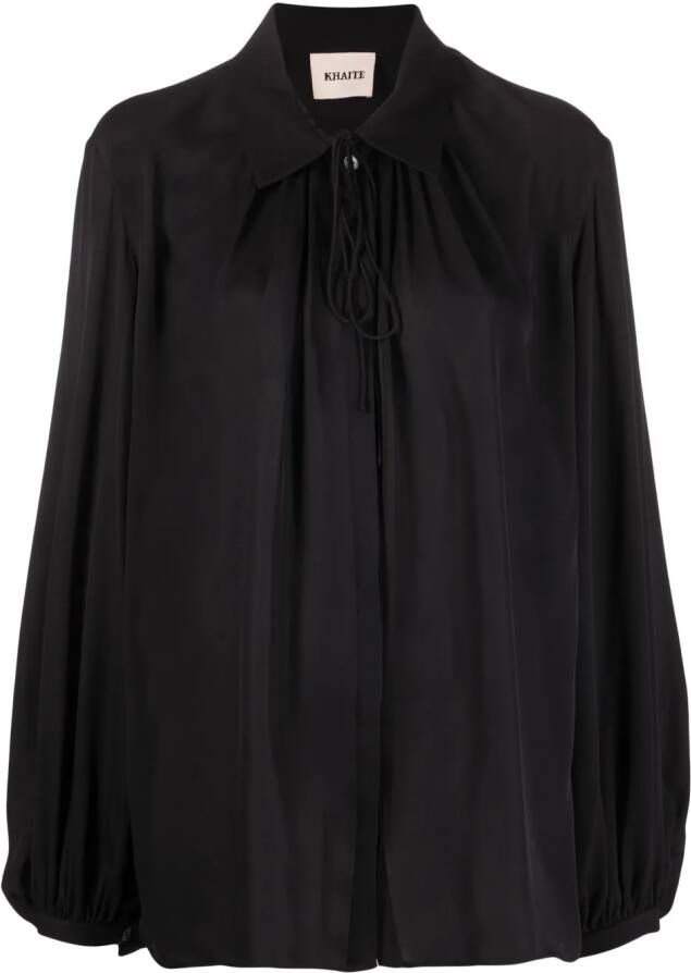 KHAITE Geplooide blouse Zwart