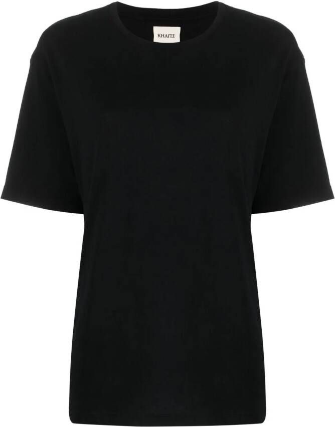 KHAITE T-shirt met logopatch Zwart