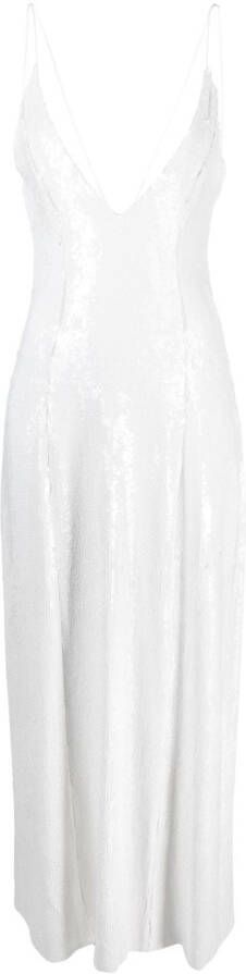 KHAITE Midi-jurk met pailletten Wit