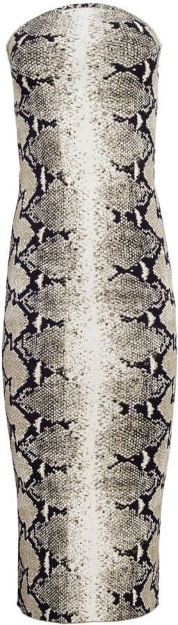 KHAITE Midi-jurk met slangenprint Zwart