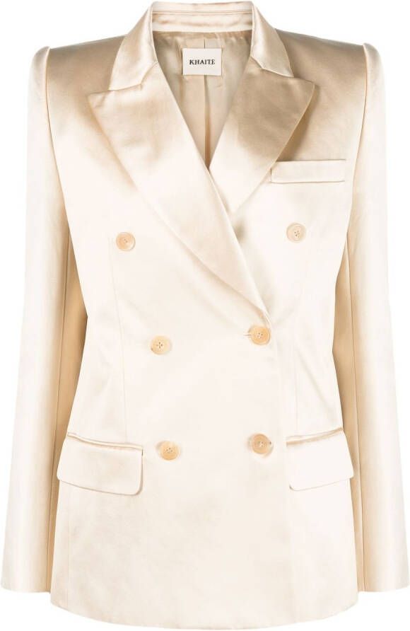 KHAITE Blazer met dubbele rij knopen Beige