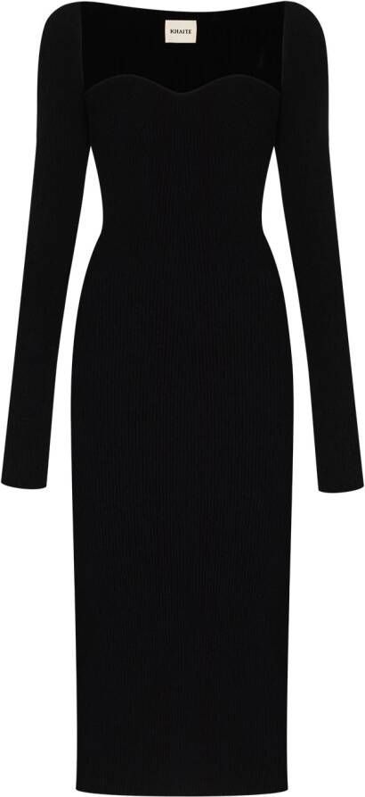 KHAITE Ribgebreide jurk Zwart