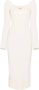 KHAITE Ribgebreide midi-jurk Beige - Thumbnail 1