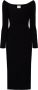KHAITE Ribgebreide midi-jurk Zwart - Thumbnail 1