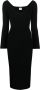 KHAITE Ribgebreide midi-jurk Zwart - Thumbnail 1