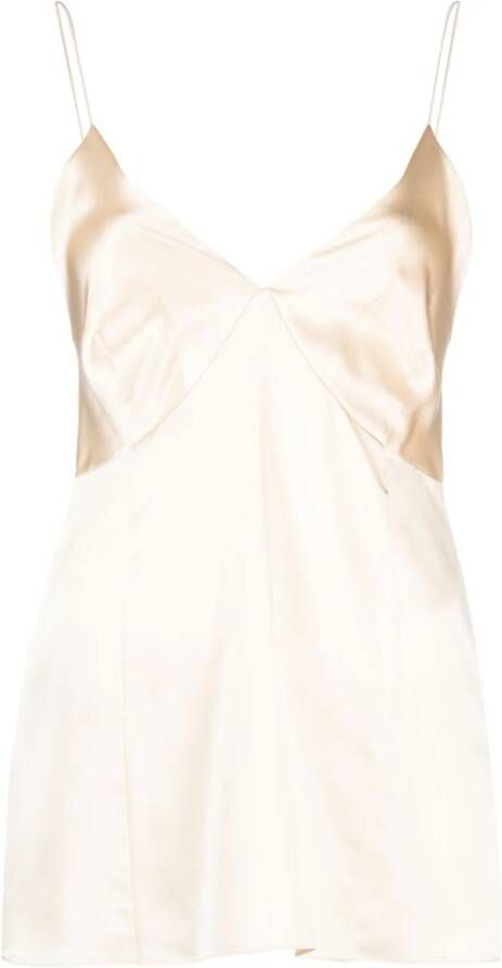 KHAITE Satijnen top Beige