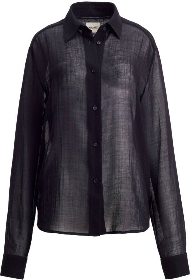 KHAITE Semi-doorzichtige blouse Zwart
