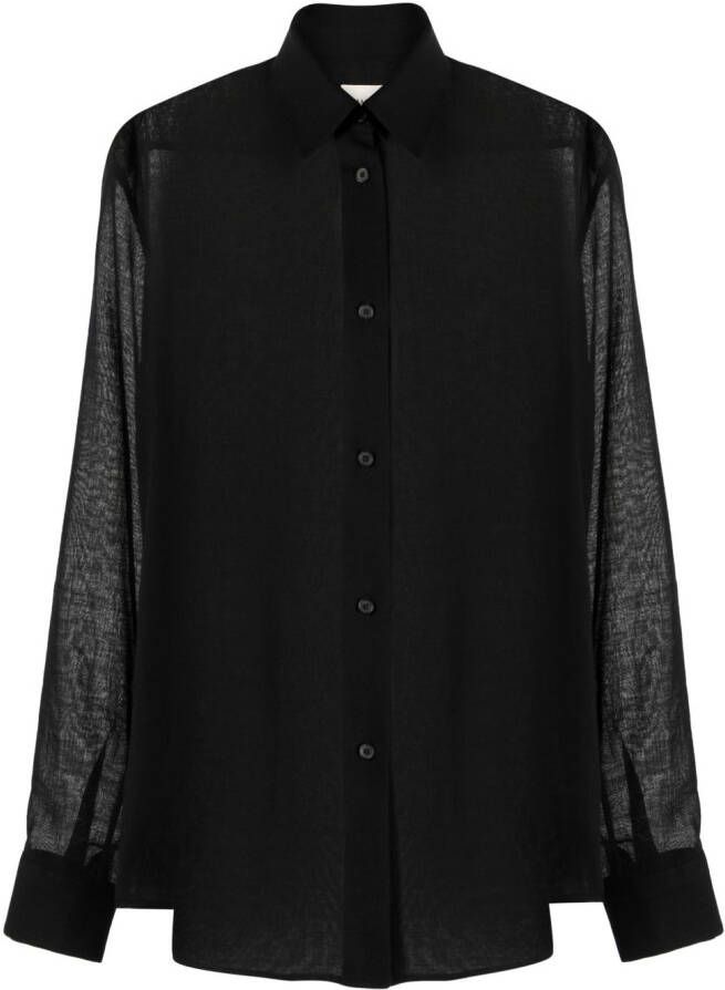 KHAITE Semi-doorzichtige blouse Zwart