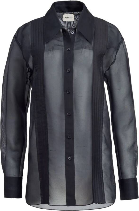 KHAITE Semi-doorzichtige blouse Zwart
