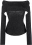 KHAITE Top met open rug Zwart - Thumbnail 1