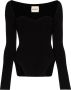 KHAITE Top met sweetheart hals Zwart - Thumbnail 1