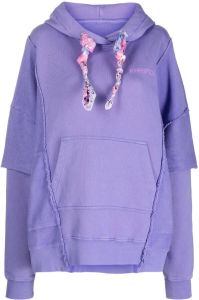 Khrisjoy towelling-finish panelled cotton hoodie Paars