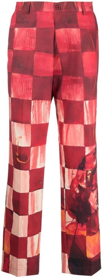 KidSuper Ribfluwelen broek Rood