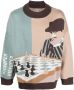KidSuper Intarsia gebreide trui Bruin - Thumbnail 1