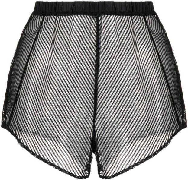 Kiki de Montparnasse Gestreepte shorts Zwart