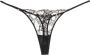 Kiki de Montparnasse sheer lace-detail cotton thong Zwart - Thumbnail 1