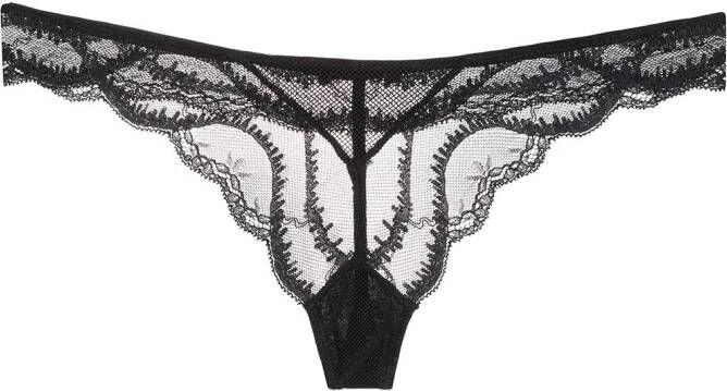 Kiki de Montparnasse String met kant Zwart