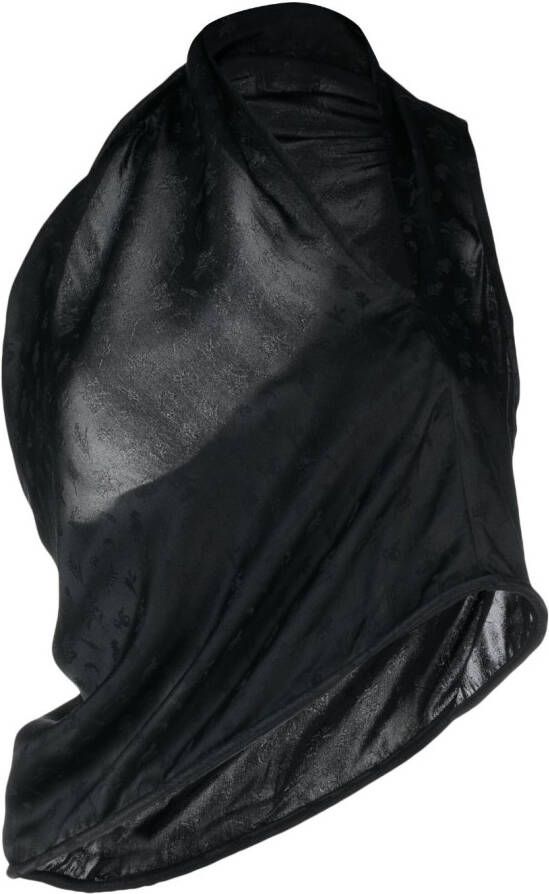 Kiko Kostadinov Asymmetrische jurk Zwart