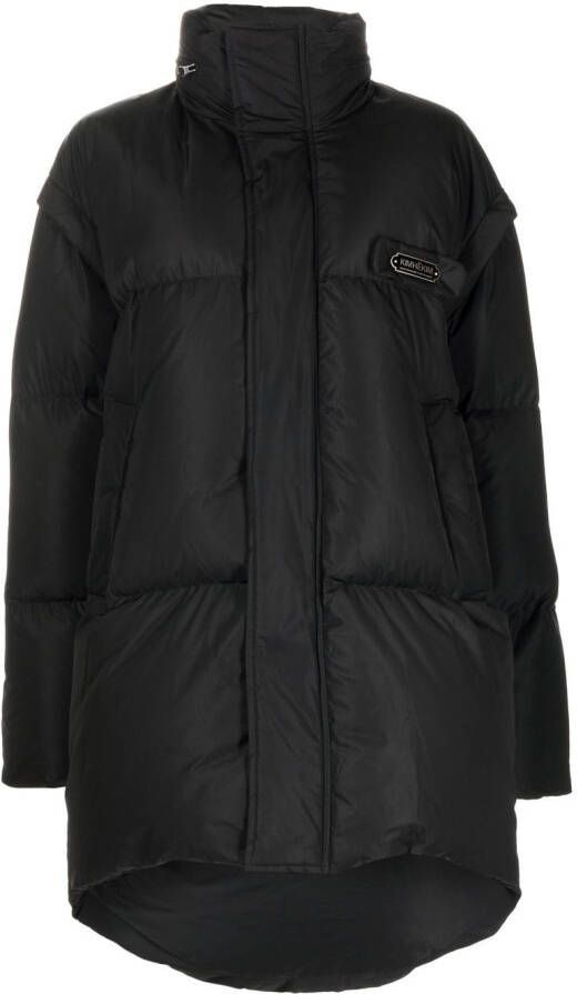 Kimhekim Donsjack met logoplakkaat Zwart