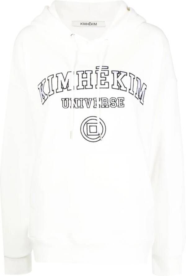 Kimhekim Hoodie met geborduurd logo Wit