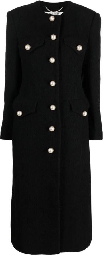 Kimhekim Jas met enkele rij knopen Zwart