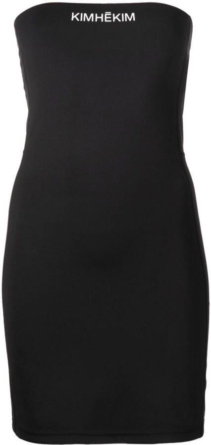 Kimhekim Off-shoulder mini-jurk Zwart