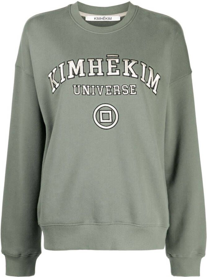Kimhekim Sweater met geborduurd logo Groen