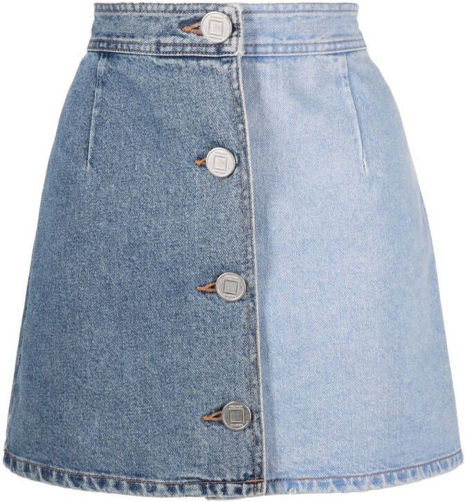 Kimhekim Tweekleurige mini-rok Blauw