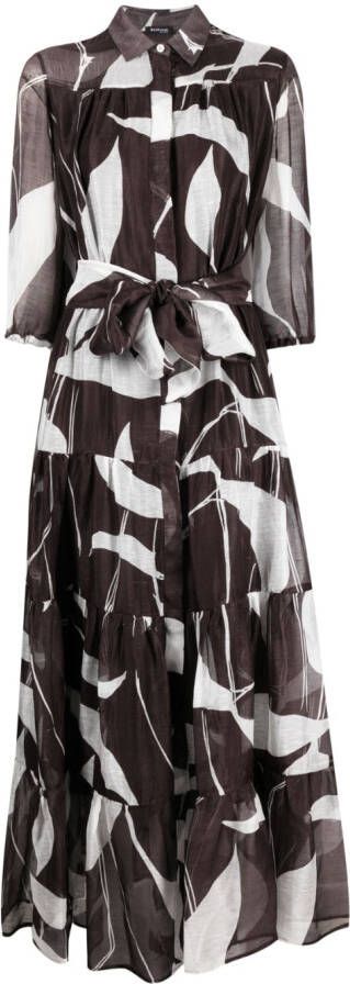 Kiton Maxi-jurk met abstracte print Bruin