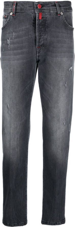 Kiton Gerafelde jeans Zwart