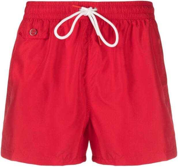 Kiton Zwembroek met trekkoordtaille Rood