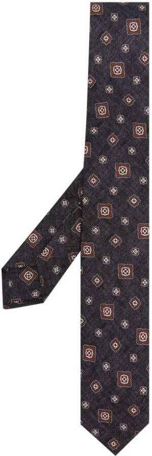 Kiton Zijden stropdas Zwart