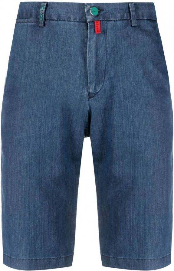 Kiton Getailleerde spijkershorts Blauw