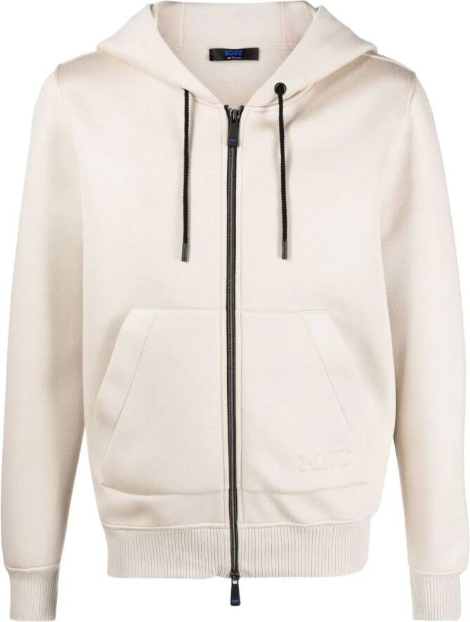 Kiton Hoodie met logo-reliëf Beige
