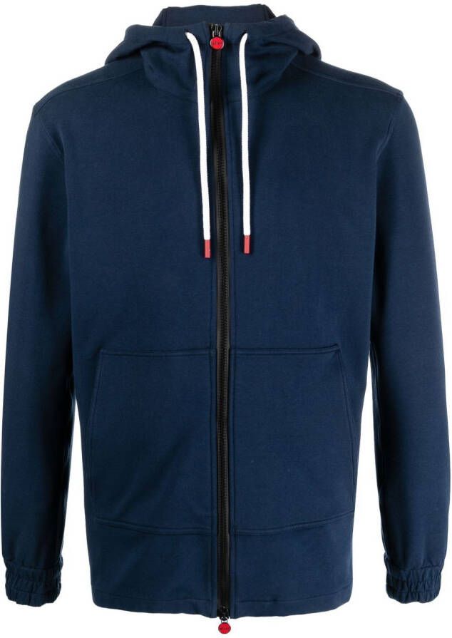 Kiton Hoodie met rits Blauw