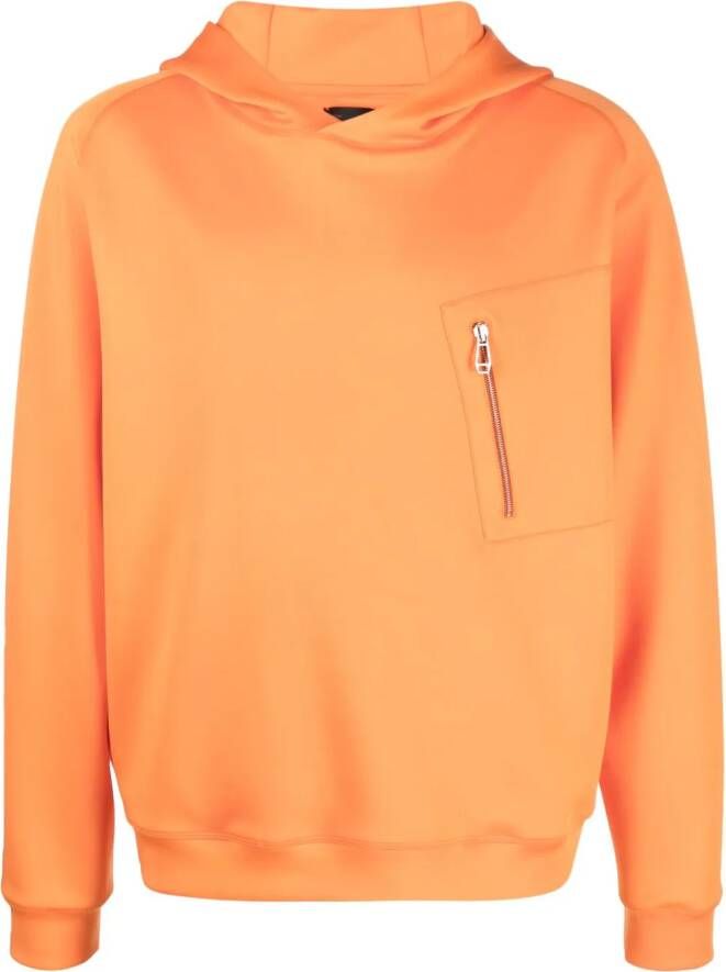 Kiton Hoodie met ritszak Oranje