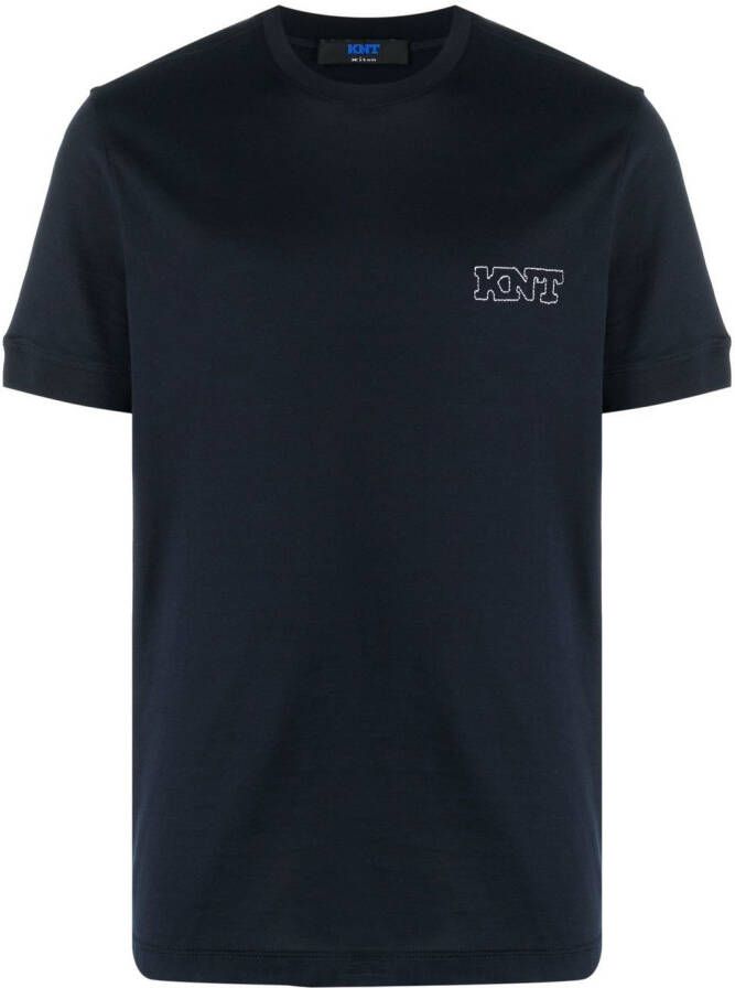 Kiton T-shirt met geborduurd logo Blauw